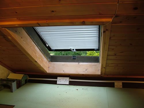 A velux window gives light and ventilation